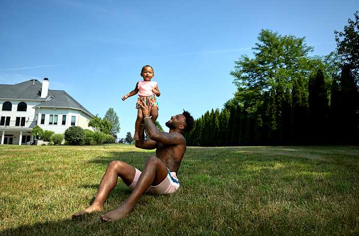 Jarvis with his daughter, Joy, enjoying their new environs.